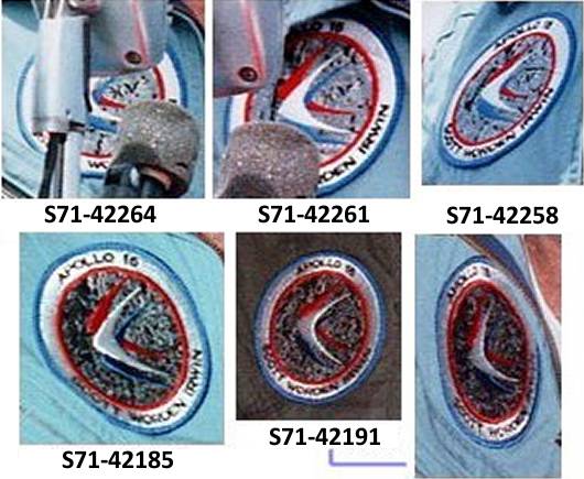 Patches worn by Apollo 15 crew on recovery ship