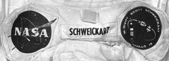 Apollo 9 beta cloth patch on Schweickart's suit