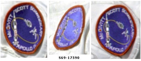 Apollo 9 patches on space suits