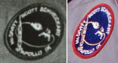 Patches worn by Apollo 9 crew on recovery ship