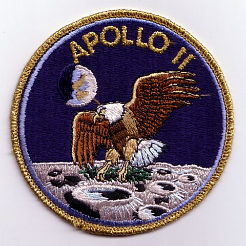 2.25 Diameter NASA Apollo 11 50th Anniversary Patch with Eagle on The Moon Kitchen Refrigerator Locker Button Magnet