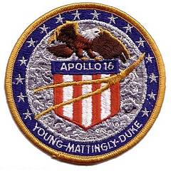 Lion Brothers plastic backed Apollo 16 patch