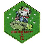 Snoopy Zero In On Safety in 71 Randy Hunt reproduction patch