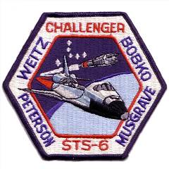 Cape Kennedy Medals blue border STS-6 patch