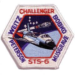 Cape Kennedy Medals white border variant STS-6 patch