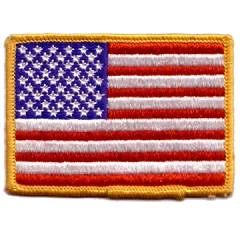 Lion Brothers US flag patch with vacuum-sealed plastic backing